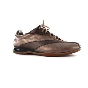 Cole Haan Leather Sneakers Women's 7 Bronze Modern Athleisure Minimalist Sporty‎